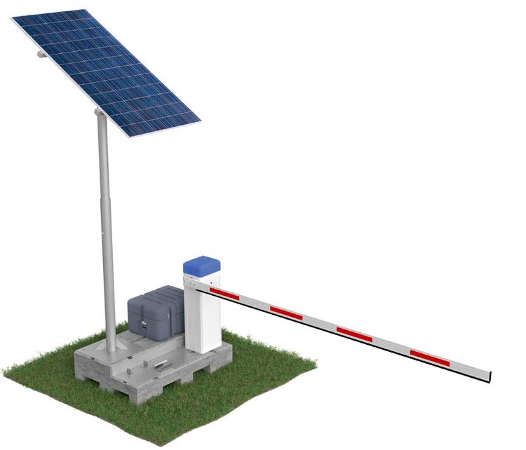 barrera para aparcamientos móvil solar