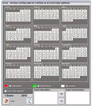 sistema centralizado de control de acceso para empresas. Calendario